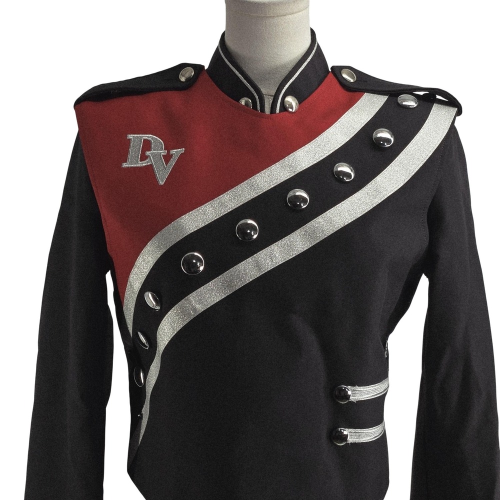 DeMoulin Jacket Mens 34 Black Military Marching Band‎ Striped Embroidered